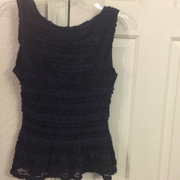 MSSP Max Studio M lined Lacey meshy top - Picture 2 of 8